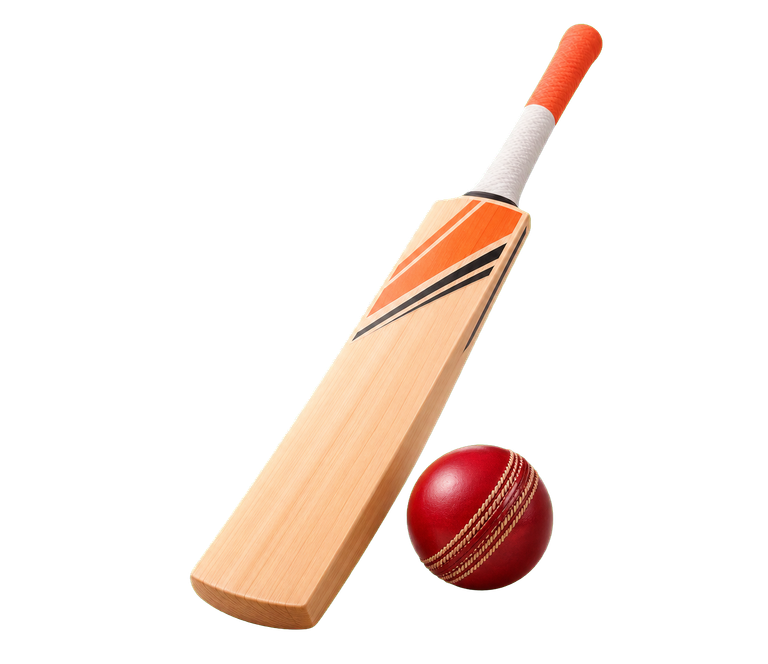 Cricket bat and ball