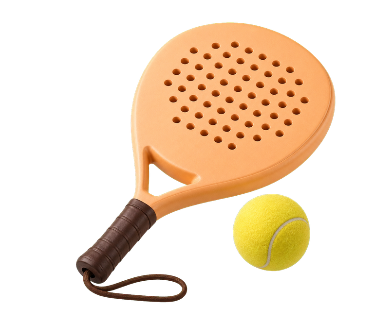 Padel racket and ball